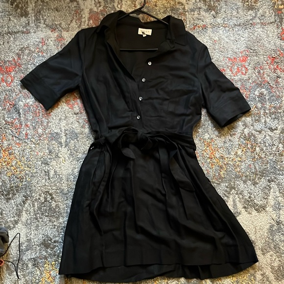 Milly Collared Short-sleeve Shirt Dress Sz 4 - Picture 5 of 7